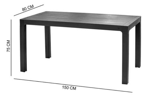 Mesa Plastica Roble - 150 X 80 X 75 Cm - Reyplast