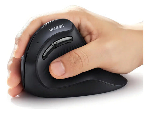 UGREEN MOUSE INALAMBRICO VERTICAL 2.4GHZ+BT TRIPLE CONEXION (1W+2BT) BLACK MU008