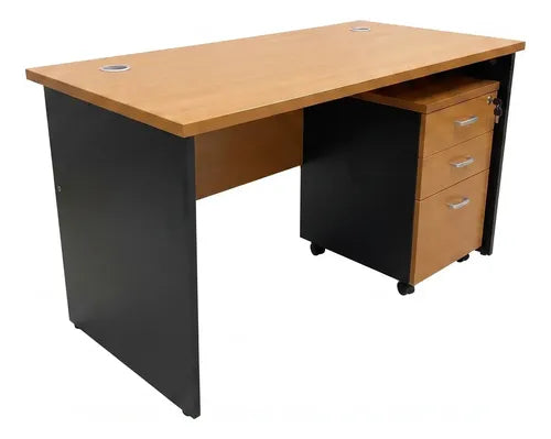 Escritorio Oficina 140 Cm Cajonera Móvil Peral - imagen 2