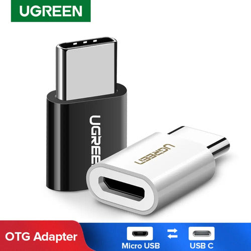 Adaptador Micro-usb/usb-c H/m Data+power Negro Ugreen Us157 Negro