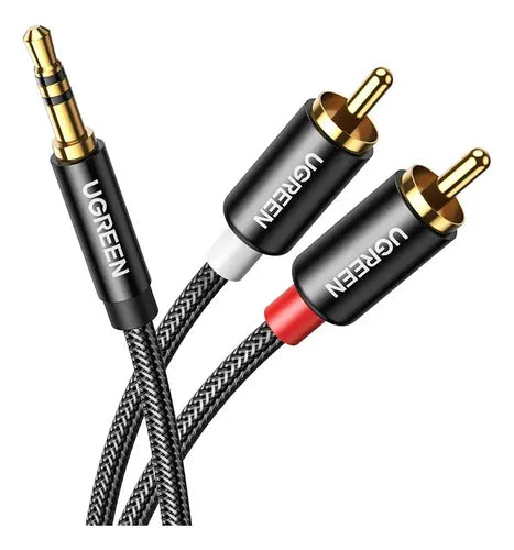 Cable de Audio Plug Estéreo 3.5mm a 2rca M/m 3 Metros Negro UGREEN Av116 - imagen 10
