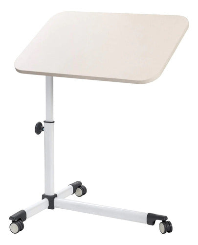 Mesa Plegable Laptop Cafe Cama De Altura Ajustable Y Reclina Color Blanco