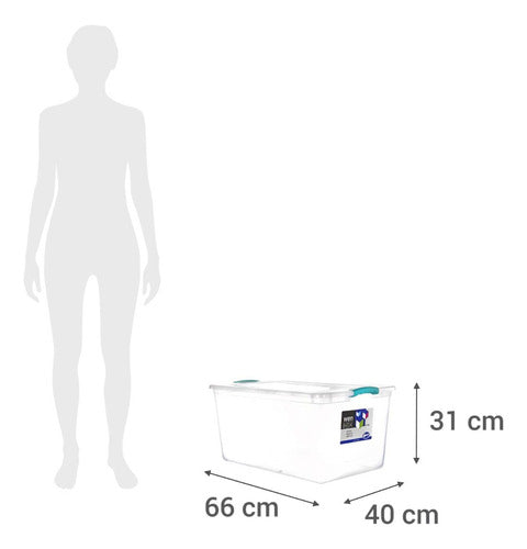 Caja Organizadora Organizador Plastico 61 Lts Transparente Wenbox