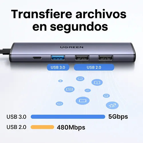 Adaptador HDMI para Mac Multipuerto USB C Hub Ipad Macbook Color Gris Oscuro - imagen 8