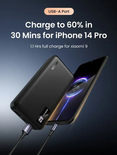 Bateria Portatil 20.000mah Pd 20w 1usb-c+1usb-a Ugreen Pb312