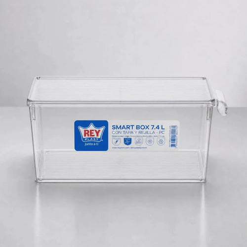 Smart Box 7.4 L con Tapa y Rejilla Transparente Reyplast - imagen 3