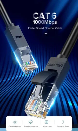 Cable de Red Cat6 de 5 Metros (1000mbps) Negro UGREEN Nw102 - imagen 10