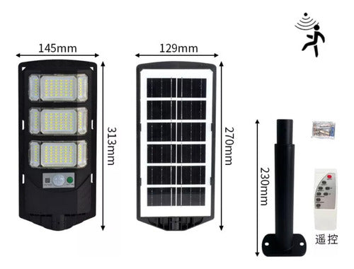 Foco Solar Led 600w Exterior Con Soporte Y Control Remoto