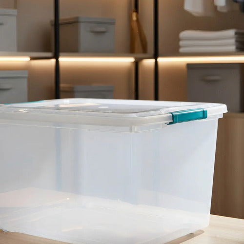 Caja Organizadora Reyplast 38 Litros Transparente Con Ruedas - imagen 8