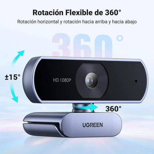Camara Web UGREEN Full HD 1080p USB con Microfono Negro - imagen 4