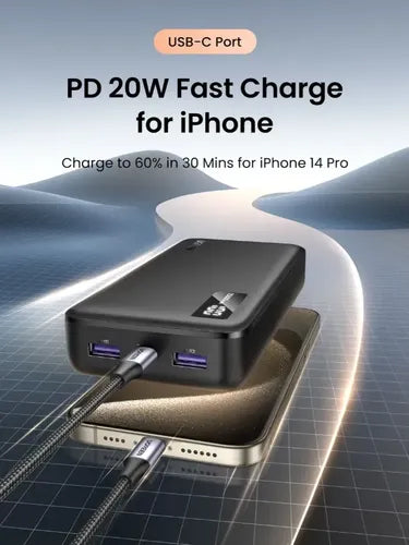 Bateria Portatil 20.000mah Pd 20w 1usb-c+1usb-a Ugreen Pb312