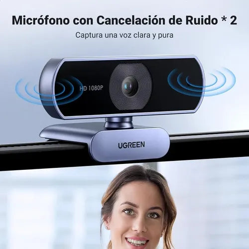 Camara Web UGREEN Full HD 1080p USB con Microfono Negro - imagen 5