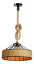 Lampara Colgante 30 Cm Con Cuerda Cáñamo - Metal Rustica Color Negro