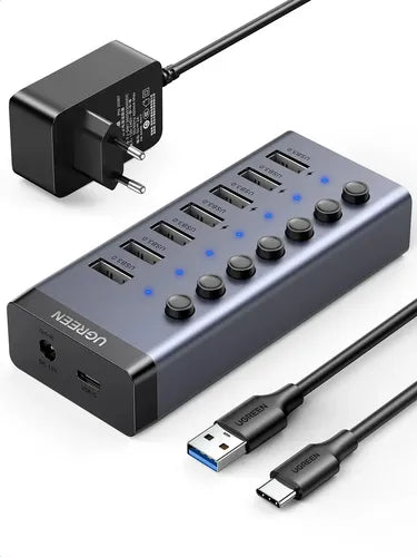 Hub USB-a 3.0 7 Puertos Energizado 3.5a Máx UGREEN Cm481 Negro - imagen 4