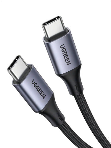 Cable Usb C A C Ugreen De Carga Rápida 240w Para Macbook Pro Y iPad Plateado