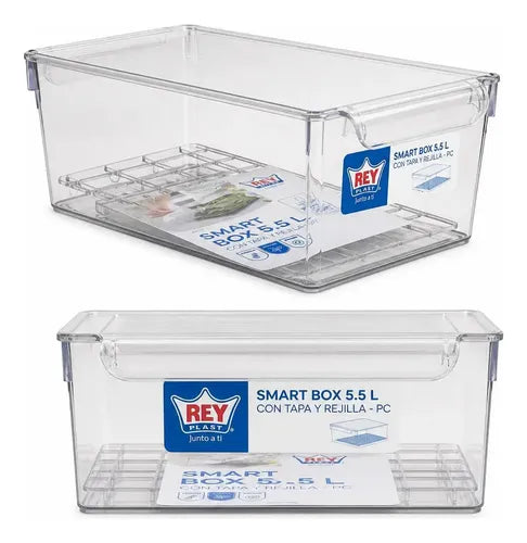 Smart Box 5.5 L con Tapa y Rejilla Transparente Reyplast - imagen 4