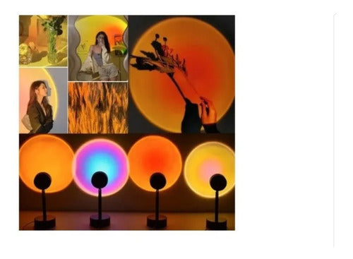 Tiktok Lampara Sunset Proyector Puesta De Sol Colores