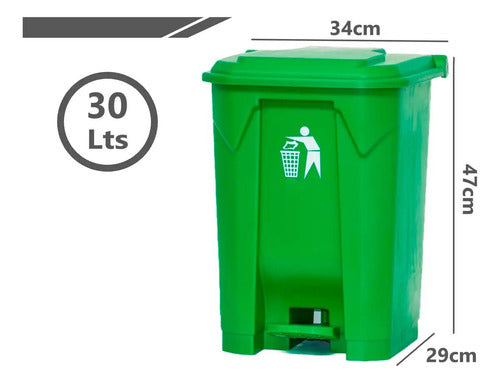 Contenedor Basurero Papelera Pedal 30 Litros Colores