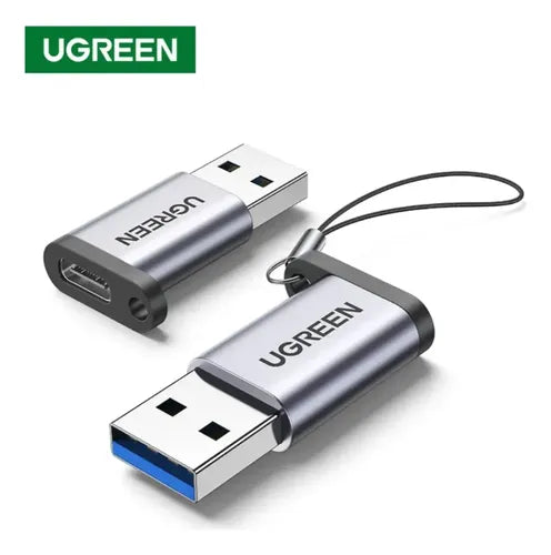 Adaptador M/h Usb-a 3.0 / In Usb-c 3.1 Aluminio Silver Ugree Gris