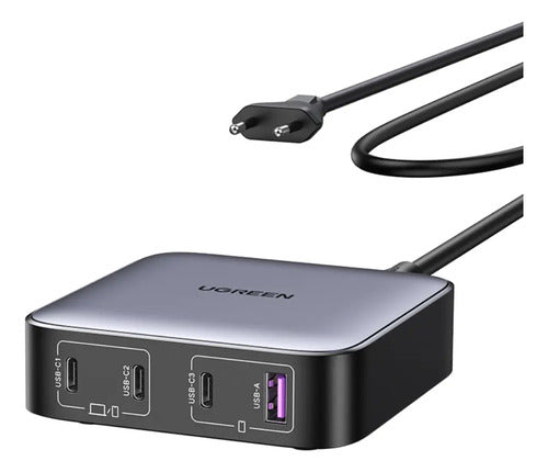 Cargador Para Escritorio 100w 1 Usb-a + 3 Usb-c Ugreen Cd328 Gris