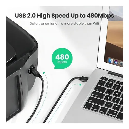 Cable de Datos para Impresora USB 2.0 A/b 3 Metros UGREEN Us135 Negro - imagen 6