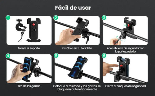 Soporte De Celular Para Manillar De Motocicleta O Bicicleta Ugreen Negro