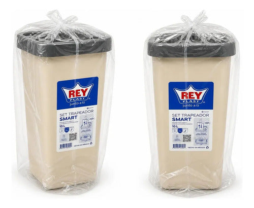 Set Trapeador Smart 10 L Almendra con Mopa Plana Reyplast - imagen 3