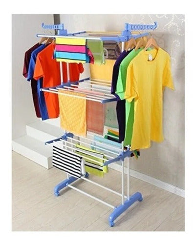Tendedero De Ropa Perchero Colgador Plegable 3 Niveles