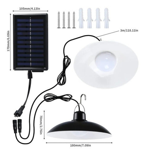 Lampara Led Solar Colgante 120º Con Control 120w