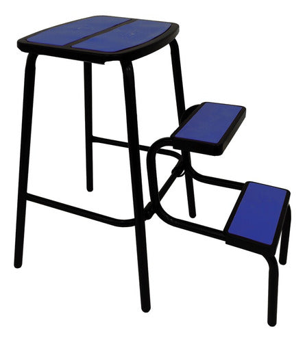 Piso Escala Titán Marca Agm Acabado De La Estructura Negro Color Azul