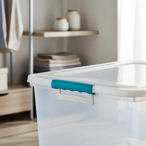 Caja Organizadora Reyplast 38 Litros Transparente Con Ruedas - imagen 7