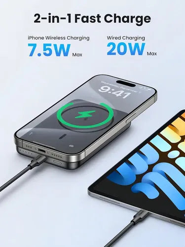 Ugreen Bateria Portatil Magnetica 10.000MAH PD20W con Carga Inalambrica