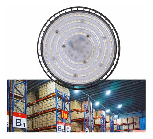 Foco Plafon Led Ufo 200w Campana Techo Industrial Luz Fría