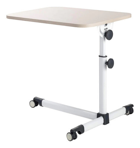 Mesa Plegable Laptop Cafe Cama De Altura Ajustable Y Reclina Color Blanco