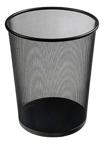 Basurero Papelera Metálico Malla Oficina Grande 33x29 Negro