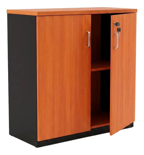Gabinete Bajo Oficina 85x80x40 Cm 2 Repisas Peral - imagen 2
