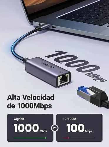 UGREEN Cm199 USB Tipo C Ethernet Rj45 - imagen 2