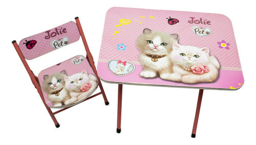 Mesa + Silla Plegables Infantiles Niña Y Niño Set Escritorio