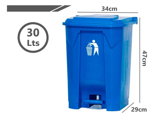 Contenedor Basurero Papelera Pedal 30 Litros Colores