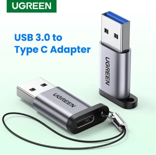 Adaptador M/h Usb-a 3.0 / In Usb-c 3.1 Aluminio Silver Ugree Gris