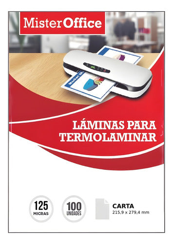 Laminas Para Termolaminar Carta 125 Mic 100 Hojas Misteroffi