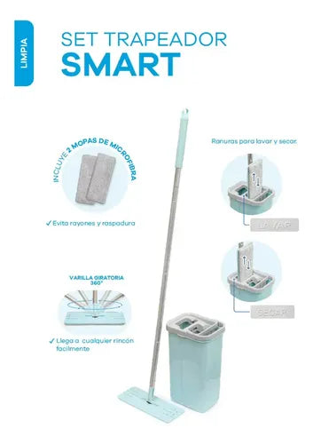 Set Trapeador Smart 10 L Almendra con Mopa Plana Reyplast - imagen 2