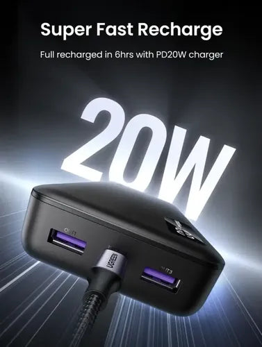 Bateria Portatil 20.000mah Pd 20w 1usb-c+1usb-a Ugreen Pb312
