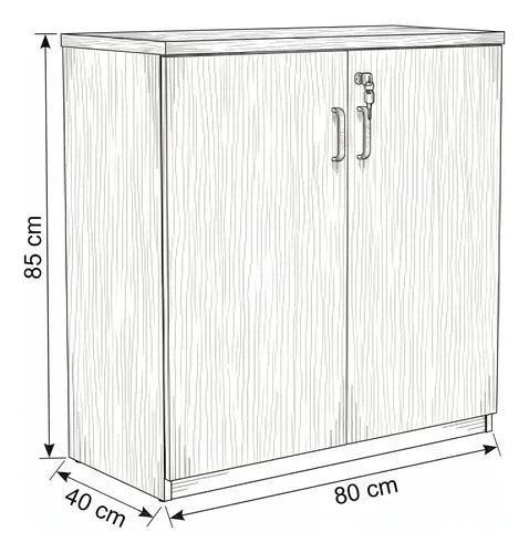 Gabinete Bajo Oficina 85x80x40 Cm 2 Repisas Peral - imagen 4