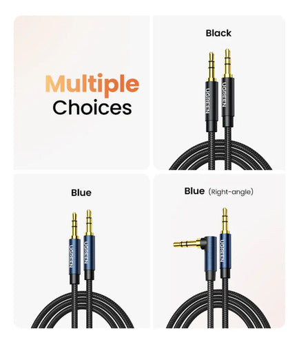 Cable Audio Auxiliar Plug 3.5mm M/m Trenzado 2m Azul UGREEN - imagen 2