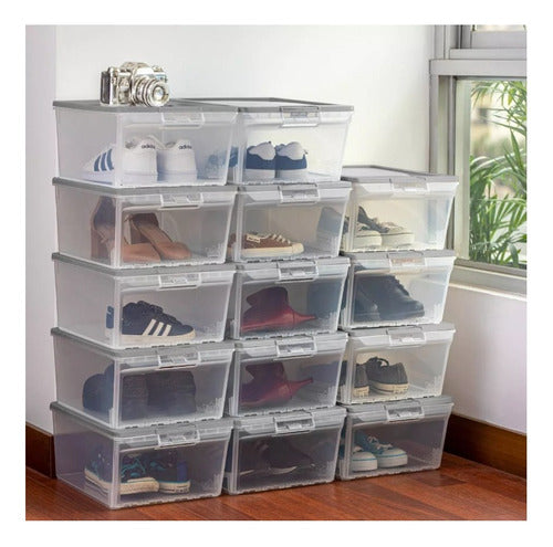 Caja Organizadora Zapatera Con Tapa Y Puerta Frontal 15 Lts