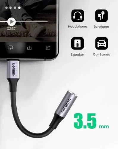 Cable USB-c UGREEN Av161 con Entrada USB Tipo C Salida Auxiliar 3.5mm - imagen 4