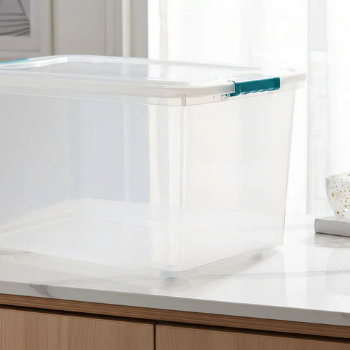 Caja Organizadora Reyplast 38 Litros Transparente Con Ruedas - imagen 3