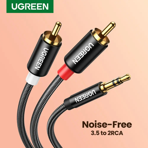 Cable de Audio Plug Estéreo 3.5mm a 2rca M/m 3 Metros Negro UGREEN Av116 - imagen 3
