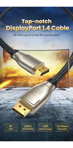 Cable de Video Displayport 1.4 3 Metros M/m 8k@60hz Blindado UGREEN Dp112 - imagen 5